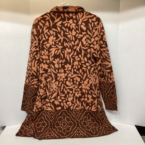 XXS & XS Floral Jacquard Cascade Front Cardigan -CLOVE  NEW ISAAC MIZRAHI LIVE! - Picture 7 of 11